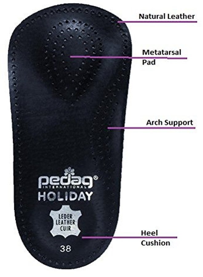 Pedag Holiday | 3/4 Length Sheepskin Orthotic Inserts | Handmade in Germany | Arch Support | Metatarsal Pad | Heel Cushion | Fits Low Profile Tight Shoes | Black | 1 Pair | US Women 9 / EU 39 Men 6 - Image 5